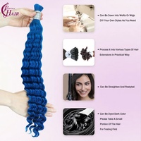 FH 100g dalam gelombang rambut manusia massal untuk mengepang warna biru tanpa anyaman mengepang rambut ekstensi