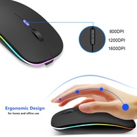 Mouse Nirkabel LED Mode Ganda Mouse Senyap Isi Ulang Ramping 2.4G Mouse Komputer Optik USB Portabel dengan Penerima USB