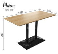 Meubles en bois modernes et simples, table ronde carrée de petite taille avec pieds en métal et plateau en marbre, tables de cuisine, de bar, de restaurant pour les cafés