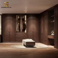 Dressing rétro américain en bois massif pour appartement, hôtel, projet sur mesure, mobilier de chambre à coucher