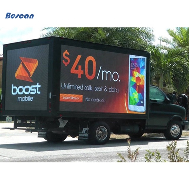 2 Sides or 3 Sides P4 P5 P6 P8 P10 Outdoor Mobile Truck Mounted LED Display Screen Video Advertising Trailer