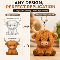 Fabricant de porte-clés en peluche vache des Highlands personnalisés OEM ODM, vente en gros de pendentifs de sac en peluche moelleux, approvisionnement direct usine