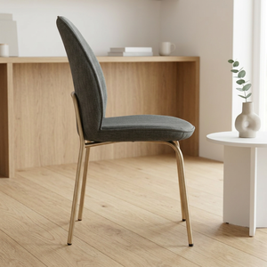 MONZA Modern Dining <b>Chair</b> Padded Fabric Seat Sleek Metal Legs for Restaurant & Home - Product Image 2