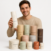 Emballage en tube de carton personnalisé imprimé, boîte cylindrique recyclable, tube en papier kraft pour cosmétiques, parfums, rouges à lèvres, bougies, crèmes pour le visage