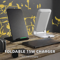 Support de chargeur sans fil pliable et écologique 15W pour téléphone portable avec fonction de charge rapide et support