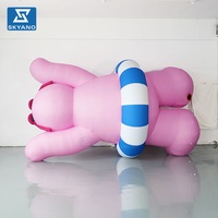 Modèle de mascotte de dessin animé gonflable personnalisé avec bouée de natation, personnage gonflable étanche pour la décoration d'événements en plein air