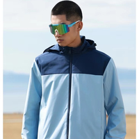Chaqueta Casual Reversible Unisex para Exteriores, Impermeable 5000mmH2O, Transpirable, Ecológica, 1500g/m2, Capucha Desmontable, Tiras Reflectantes