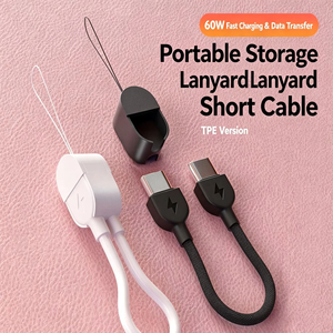 Câble de charge rapide double <span class=keywords><strong>Type</strong></span> C de 17 cm, 60W PD, TPE, multicolores, court, pour la charge quotidienne en voyage - Product Image 5