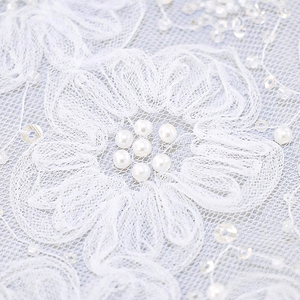 2025 ultimi modelli da sogno 3D floreale svizzero tessuto di pizzo con paillettes perline tessuto ricamato in messico per abito da festa - Product Image 2