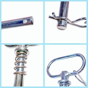 Goupille de sécurité à dégagement rapide en acier galvanisé 1/2 x 4 avec cordon à ressort et clip en R pour ATV, UTV, ferme, <span class=keywords><strong>camping</strong></span>-<span class=keywords><strong>car</strong></span>, bateau, <span class=keywords><strong>remorque</strong></span>, remorquage - Product Image 2