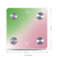 Báscula Digital de Composición Corporal, Analizador Inteligente de Grasa Corporal, Báscula Electrónica de Baño, Báscula LED, 180 kg, 28x28 cm
