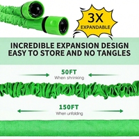 Tuyau d'arrosage de jardin personnalisé anti-torsion léger 25/50/75/100 pieds extensible long flexible en polyester avec fonction de pulvérisation