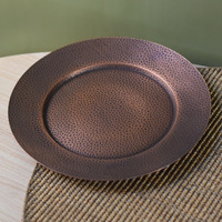 Plateau en cuivre pur martelé de 26 cm/28 cm