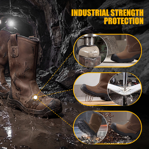 Zapatos de Seguridad GUYISA, Nuevas <span class=keywords><strong>Botas</strong></span> de Seguridad de Microfibra Impermeables Color Caqui <span class=keywords><strong>para</strong></span> Hombre, Personalizables, con Suela de Goma Anti-Impactos - Product Image 3