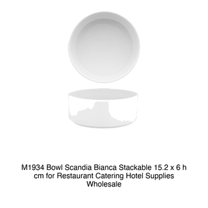Scandia <b>Bowl</b> 15.2 × 6 cm cm Height White Stackable M1934 - Product Image 2