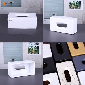 Bán buôn tùy chỉnh màu trắng sáng hình chữ nhật mô hộp polyresin giữ giấy cho khách sạn tiện nghi nhà sản xuất aleo mô hình - Product Image 4
