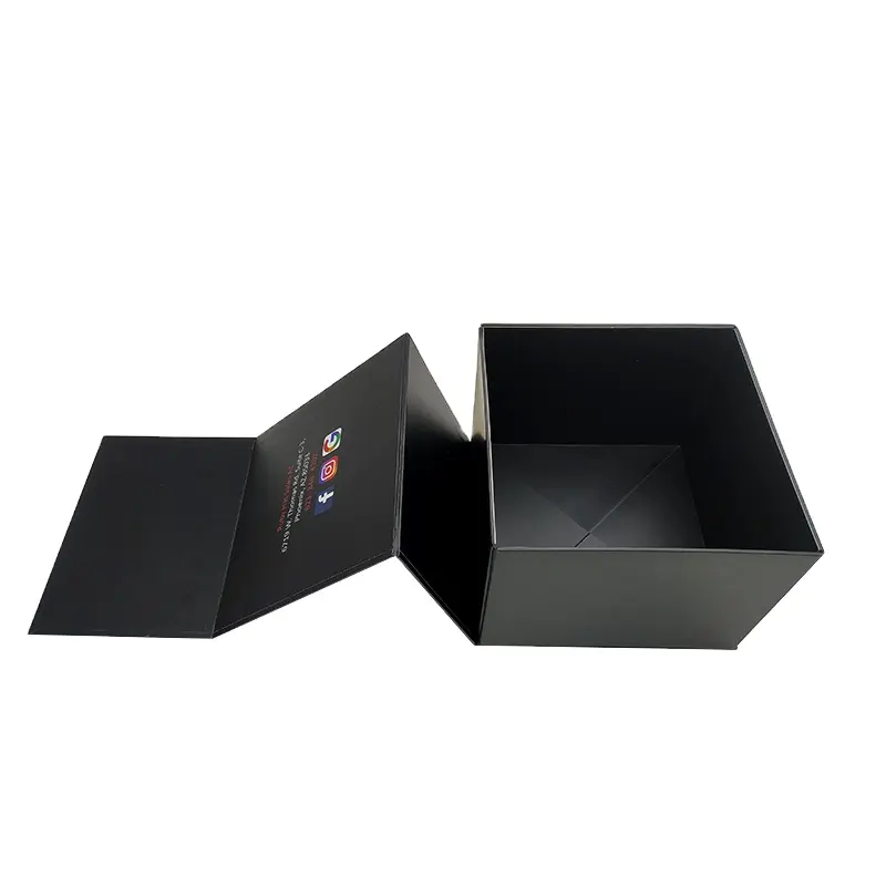 Hot Sale Factory Biodegradable Cardboard Black Matte Foldable Basketball Cap Hat Box