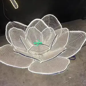 Lumière extérieure 3D motif fleur papillon Led personnalisée décoration en gros commerciale motif de vacances lumière motif lumière