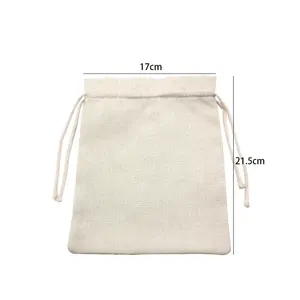 Borsa di cotone all'ingrosso con logo personalizzato stampato borsa di tela di cotone <span class=keywords><strong>calico</strong></span> borsa con cordino a doppia corda - Product Image 4