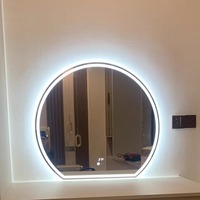 Miroir intelligent semi-circulaire pour salle de bain, coiffeuse, maquillage, éclairage LED, salon de beauté, barbier, cuisine, salon, à suspendre au mur