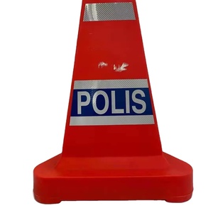 Cône de signalisation routière flexible à trois faces, réflecteur, marqueur triangulaire, cône routier flexible en LDPE rotomoulé pour la circulation - Product Image 1