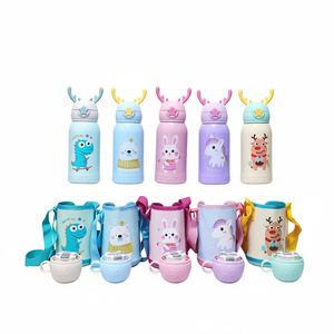 Wholesale 600ml Cute Cartoon Portable Outside Children 316 Stainless Steel Vacuum Flask School Water Bottle for <b>Kids</b> With Straw - Product Image 1
