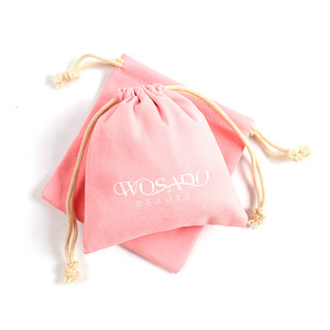 Bolsa de Regalo de Terciopelo Pequeña de Alta Calidad al por Mayor, Bolsa de Joyería con Cordón de Gamuza y Logotipo - Product Image 1