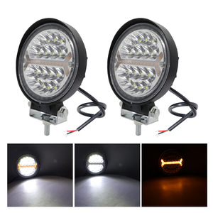 QIDEWIN 4-Inch Round 66W <b>LED</b> <b>Work</b> <b>Light</b> Off-Road Driving Lamp White Yellow <b>Light</b> DC Power - Product Image 2