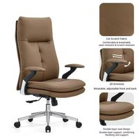 Chaise de bureau de style professionnel avec dossier haut en cuir PU, design ergonomique, siège rembourré épais rétractable