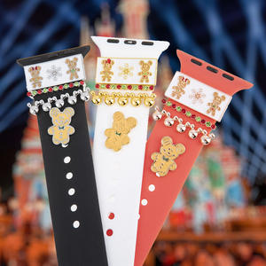 Botón mágico lindo esmalte DISEÑO DE Navidad reloj banda encantos letra para <span class=keywords><strong>Apple</strong></span> <span class=keywords><strong>Watch</strong></span> 100 aniversario reloj banda Pin Stud - Product Image 3