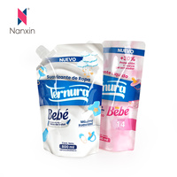 Conception personnalisée 800ml 1l Savon à lessive en poudre Liquide à vaisselle Emballage Sac à bec verseur Sacs de recharge pour le lavage Pochette à bec verseur pour détergent