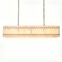 Lustre linéaire en albâtre au design américain épuré, éclairage moderne de luxe rectangulaire pour îlot de cuisine et bar, grand modèle rectangulaire, Espagne