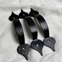 Poignées de meuble industrielles vintage en forme de goutte d'eau, quincaillerie en fer noir pour armoires, tiroirs et penderies