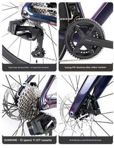 Vélo de route en fibre de carbone 3K à module élevé Aero CYCLONE-3rd avec câbles entièrement intégrés pour la course professionnelle - Product Image 2