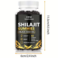 Gummies de mousse de mer à marque privée OEM avec huile de nigelle, ashwagandha, gingembre et shilajit