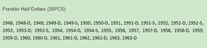เหรียญที่ระลึกสำหรับตกแต่งแบบไม่มีแม่เหล็กทั้งชุดทำจากเงินและเหรียญ50เซ็นต์35ชิ้น (1948-1963) - Product Image 6