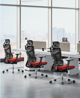 Chaise de bureau pivotante moderne en maille, ergonomique et réglable, au design élégant, avec structure métallique, vente en gros