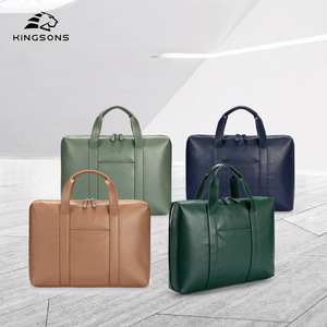 Kingsons <b>Leather</b> Tote <b>Bag</b> Large Capacity Solid Color Zipper Closure Everyday Commuter Handbag for Women - Product Image 1