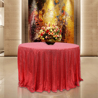 Nappes rondes à paillettes rouges nappe en gaze blanche pour la fête à la maison mariage couverture de Table à paillettes dorées