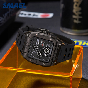 Reloj de Pulsera Deportivo Casual SMAEL 8135 Cuadrado para Hombre con Doble Pantalla, Cuarzo Digital, Cronómetro, Resistente al Agua 50M, Correa de Silicona Luminosa - Product Image 3