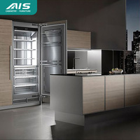 Armoires de cuisine modulaires noires en MDF avec robinet en marbre, design moderne de haute qualité, améliore le style et l'efficacité