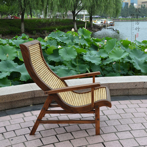 Bamboo Sun Lounger Manual Recliner Foldable Outdoor Garden Beach Chair ZY 01 - Product Image 3