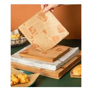 กระดาษห่อแซนวิชเคลือบแว็กซ์กันไขมันแบบกำหนดเอง ไม่ฟอกขาว สำหรับอาหาร เบอร์เกอร์ ไก่ทอด เฟรนช์ฟรายส์ สำหรับผู้ผลิต - Product Image 2
