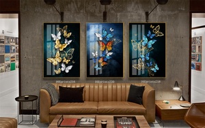<span class=keywords><strong>Arte</strong></span> colgante para pared, pinturas de cerámica de vidrio impresas con marco de aluminio dorado, pintura de porcelana de cristal, nuevo - Product Image 4