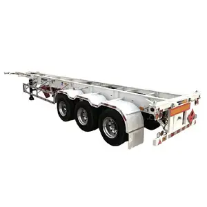 Thương hiệu Mới 3 trục 40ft phẳng boong container trailers gói cho vận chuyển cho khách hàng