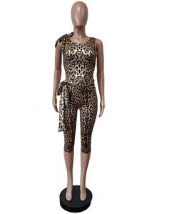 Completo <span class=keywords><strong>Donna</strong></span> Due Pezzi Sexy con Stampa Leopardata Moda Primavera 2025 - Product Image 5