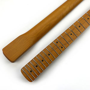 Mástiles de guitarra ST satinados de 22 trastes para zurdos, mástil de arce tostado con diapasón de arce y nut de hueso de 42 mm - Product Image 3