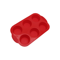 Moule en silicone à 6 cavités pour la cuisson des gâteaux, moule rond pour muffins, résistant aux hautes températures, moule à gâteau DIY, outil de pâtisserie pour la cuisine