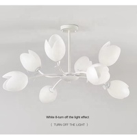 Lustre de fleur blanche de conception moderne de crème française pour le décor à la maison de villa de restaurant de chambre à coucher de salon