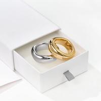 Bague en laiton minimaliste haut de gamme en cuivre, lisse, basique, classique, pour le quotidien, à empiler, pour l'index